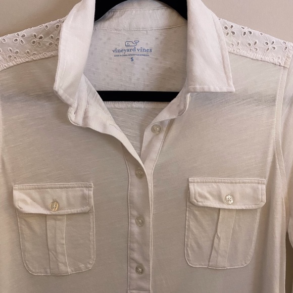 Vineyard Vines Cotton Popover with Eyelet Detail - Picture 4 of 6